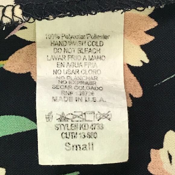 Honey Punch for Lulus Navy Floral Print Long Sleeve Shift Mini Dress NWOT - Picture 5 of 9